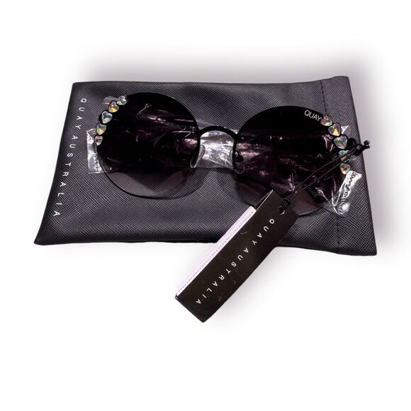 Quay Australia Im‎ Rich Sunglasses Black Sparkling Rhinestone Rare main image 8
